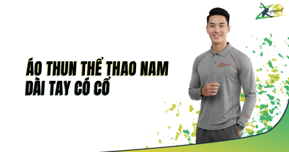 Áo Thun Thể Thao Nam Dài Tay Có Cổ